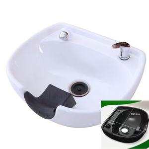 Bac à shampoing de salon, type assis, bac à rinçage, bac en céramique, accessoires de lit de shampoing, oreiller, appui-tête - Product Image 3