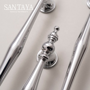 Santaya Chrome Furniture Brass <strong>Handle</strong> Silver Luxury Wardrobe Door <strong>Knob</strong> T-Bar Kitchen <strong>Cabinet</strong> <strong>Pull</strong> Solid <strong>Drawer</strong> <strong>Shell</strong> <strong>Handles</strong> - Product Image 5