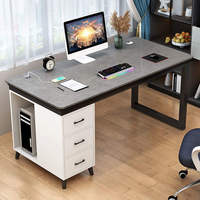 Bureau rectangulaire moderne modulaire pliable en bois massif avec rangement pour la maison, le bureau, l'école et la villa