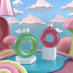 ขวดนมพลาสติกรูปโดนัทขนาด 500 มล. น่ารัก ขวดน้ำพกพาสำหรับเด็ก ขวดน้ำสำหรับเล่นกีฬา แก้วน้ำสำหรับเด็ก - Product Image 2