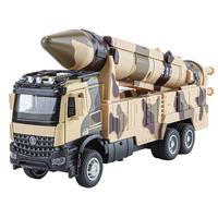 Véhicule militaire à rétrofriction en métal moulé sous pression et voiture jouet en alliage métallique, véhicule lance-missiles balistiques 21D, vente en gros