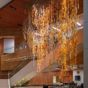 Lustre de Luxe pour Escalier, Suspension LED Dorée Goutte d'Eau, Lampe Suspendue en Cristal pour Loft et Restaurant, Haute Luminosité, Angle de Faisceau <span class=keywords><strong>50</strong></span>° - Product Image 5