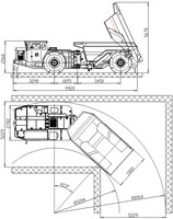 Camion benne minier souterrain TU-30 de 30 tonnes et 15 m³, 315 kW, diesel, pour le transport de roches dures dans les mines du Congo, de la Zambie et d'Afrique du Sud