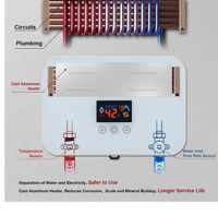 Pemanas Air Listrik Mini Instan 220V 4.5KW, Pemanas Air Tanpa Tangki Suhu Konstan untuk Rumah Tangga
