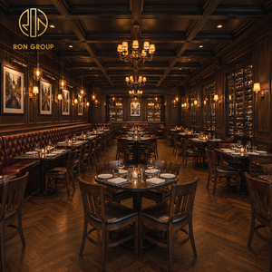 <span class=keywords><strong>Muebles</strong></span> de <span class=keywords><strong>Restaurante</strong></span> de Lujo Ron Group, Asientos Tapizados en Cuero con Estructura de Madera, Mesa Cuadrada de Mármol y Banqueta - Product Image 3