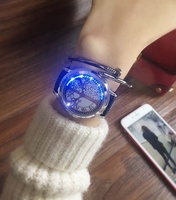 Ailang-montre en cuir unisexe, créative, Concept, arbre de vie, lumière Led, écran tactile, numérique