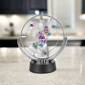 Système solaire, planète, mouvement perpétuel électronique, balançoires, billes d'équilibre, plastique noir, apprentissage scientifique, alimenté par batterie, logo personnalisé - Product Image 3