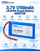 Pack de batteries lithium-ion 1S 3.7V 1700mAh pour enceinte Bluetooth, connecteur d'appareil intelligent, OEM