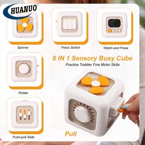 Cube sensoriel 6 en 1, jouets éducatifs pour bébés, développement de la motricité <span class=keywords><strong>fine</strong></span>, jouet Montessori pour bébés, planche d'activités pour bébés - Product Image 4