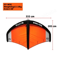 Planche de surf hydrofoil GY KW06 OEM en nylon 4m/5m/6m résistante aux déchirures pour Wingfoil et SUP polyvalente avec pompe manuelle – Noir