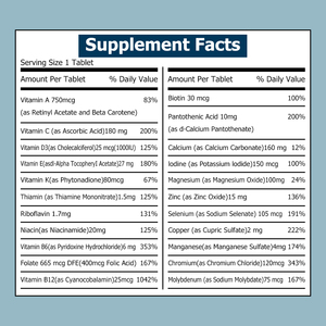 Tabletas Multivitamínicas con Biotina en Oferta, Ayuda a Apoyar la Salud Muscular y Ósea, Favorece la Función Cognitiva y Cardiovascular Saludable - Product Image 2