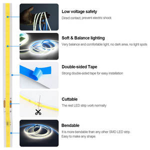 ไฟ LED แถบอัจฉริยะสำหรับตู้โชว์ใน<span class=keywords><strong>ครัว</strong></span>เรือน ร้านค้าปลีก ให้แสงสว่าง พร้อมค่าการถ่ายทอดสีสูง IP20 ทองแดง - Product Image 5
