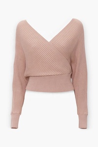 Maglioni da donna personalizzati manica lunga scollo a V in tinta unita maglieria Casual <span class=keywords><strong>s</strong></span> da donna maglieria da donna - Product Image 4