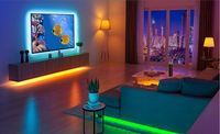 Tcwin TUYA WiFi TV rétro-éclairage 12V Sync bande LED pour téléviseurs 60-120 ", 30/60LEDs/M DC12V éclairage ambiant intelligent