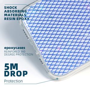 Accessoires mobiles personnalisés transparents, étui de téléphone en tissu fin bleu pour iPhone 15 14 13 Pro Max - Product Image 3