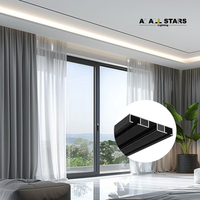 Rails de plafond tendu intérieurs russes, rails à double poulie, accessoires, profilés en aluminium pour plafond tendu noir et blanc