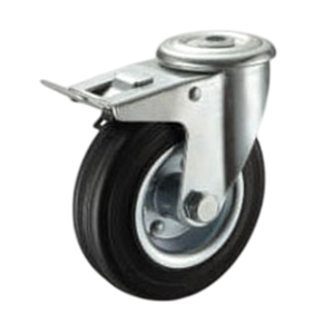 La meilleure qualité caoutchouc + acier roue industrielle robuste avec frein pivotant norme européenne de gros - Product Image 3