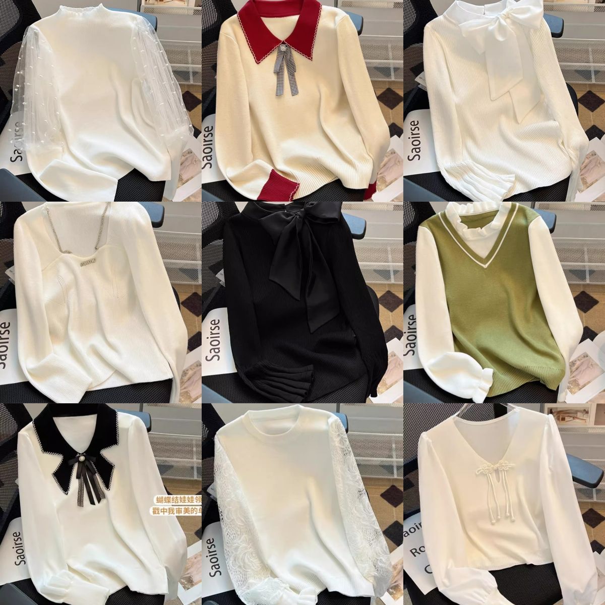 Best Selling Korean Lace Blouses Elegant Women's Fashion Tops