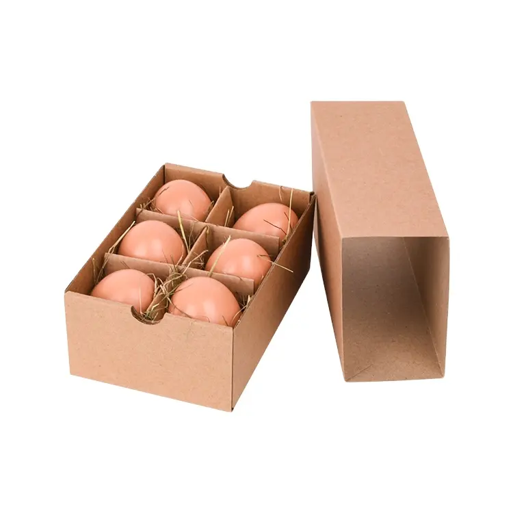 Caja de cartón de huevos de papel biodegradable personalizada 6/10/20 bandeja de huevos para pollo