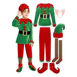 Disfraz de Duende Verde de Navidad, Cosplay de Papá Noel, para Niños y Niñas, HP Festive Party Xmas Cos, FCDR-043 - Product Image 3