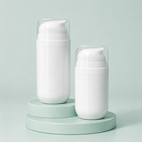 Bouteille à pompe à vide sans air en plastique PP 50ML / 100ML, forme ovale blanche, pour lotion, crème pour bébé, crème solaire, rechargeable