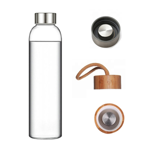 Botella de agua portátil de vidrio de borosilicato alto de 550ml con asa Tapa de bambú Sin BPA para una <span class=keywords><strong>vida</strong></span> <span class=keywords><strong>saludable</strong></span> - Product Image 3