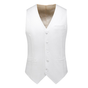 S1041Q New Fashion High-quality Temperament Suit White <b>Large</b> Size Casual Suit Three-piece Slim Groom Wedding Men's Suit - Product Image 3