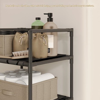 Chariot de rangement ménager, panier à linge, étagère avec roulettes, étagère de rangement mobile avec panier à linge, chariot