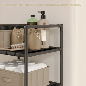 Huishoudelijke opbergwagen met wielen, wasmandrek, verrijdbaar opbergrek met wasmandkar - Product Image 3