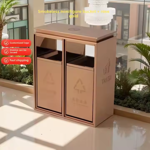 Poubelle de cendrier verticale en <span class=keywords><strong>acier</strong></span> inoxydable à chambre double avec corps peint pour utilisation dans le couloir intérieur du bar Internet du café de l'hôtel - Product Image 2