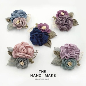 Venda quente das Mulheres Tecido Vintage Floral Broche Lapela Pin Clássico Hijab Rose Flor Broche Pérola Pinos para Mulheres Menina - Product Image 6