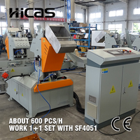 Máquina automática de perforación y remachado de collares de paletas 600 piezas/h, marca europea, PLC, sensor IFM para bisagras, CE SF4020