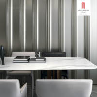 Carrelage mural en pierre frittée polie Statuario Venato 3200x1600mm, épaisseur 12mm, motif marbre pour cuisine, salon, extérieur