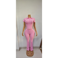 Ensembles assortis d'été pour usage quotidien : Haut polo à manches courtes boutonné et pantalon long en coton élasthanne, ensembles unis, faible MOQ, vente en gros