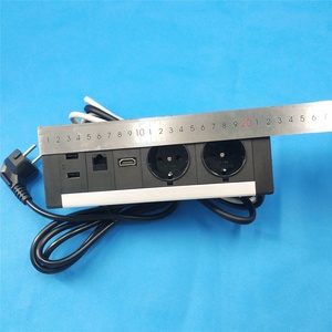 Presa di Corrente Multifunzionale da Incasso per Scrivania Ufficio e Tavolo Conferenze, con Porte USB e Cat6, Standard Tedesco - Product Image 6