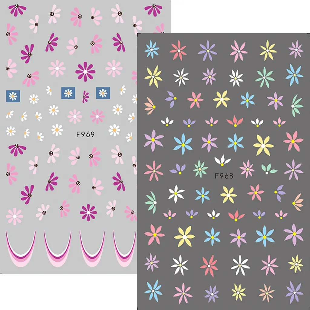 Профессиональная Цветочная наклейка для ногтей летние белые цветочные лепестки Цветы Листья 3d гелевые наклейки для ногтей дизайнерские цветы
