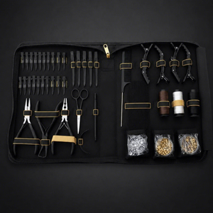 Kit d'outils professionnels pour extensions de cheveux avec pinces, clips, perles, aiguilles et peignes pour l'installation et le retrait OEM - Product Image 1