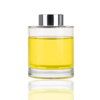Flacon diffuseur à roseaux rond noir mat de 200 ml, vide, pour emballage d'huiles essentielles et de parfums, vente en gros