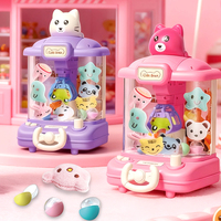 Machine à attraper les peluches pour enfants, jouet éducatif d'intérieur, ours de dessin animé, machine à griffes compacte et portable pour enfants