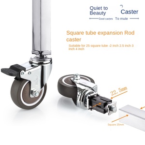 Universal <span class=keywords><strong>Heavy</strong></span> <span class=keywords><strong>Duty</strong></span> Stahl bewegliche Riemens ch eiben Square Expansion Caster Kunststoff Krankenhaus Radständer für 2 \ "-4 \" Badezimmer Wohnzimmer - Product Image 4