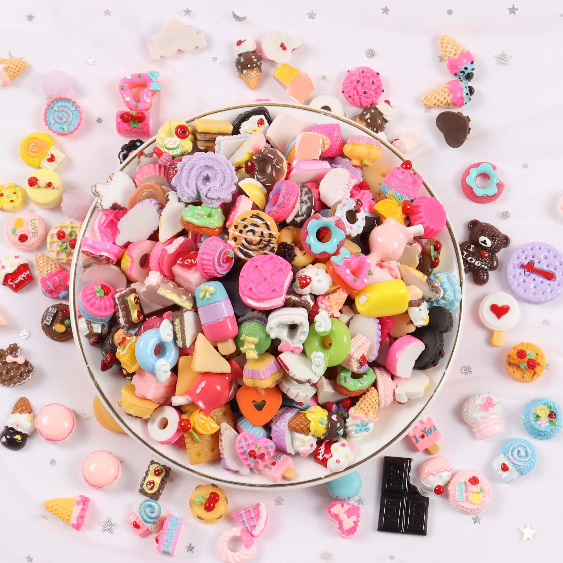 Mini food gifts planar resin sweety dessert flatback figurine Diy Craft Charms Flat Back Charms For Phone Decoration