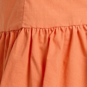 Mini vestido naranja personalizable para mujer, estilo dulce, cuello Barco, sin mangas, informal, cómodo, cintura Natural, naranja sólido - Product Image 5