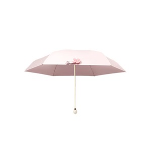 Paraguas de Lujo Ligero con Diseño de Capullo de Palma, Plegable en Cinco Secciones, Protección Solar y contra la Lluvia, de Nylon y Aleación, 8 Varillas, Apertura Manual, Diseño Bonito - Product Image 5