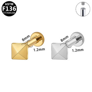<b>Titanium</b> Mini Flower Lip <b>Stud</b> G23 Unisex Fashion Piercing Jewelry - Product Image 4