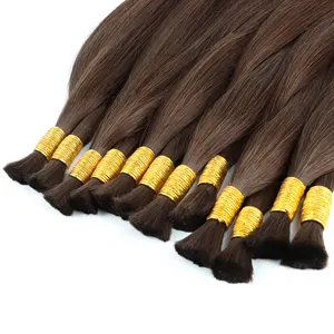 High Quality no tangle soft 100% virgin remy human hair wet and wavy braiding hair bulk no weft hair extension