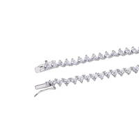 Bijoux bling brillant lec out cristal de Zircon cubique 925 chaîne de tennis en argent Sterling collier d'épine de glace pour unisexe