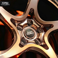 Jante satinée bronze à rayons fendus et concave profonde 20 pouces 9J 5x114.3, rebord poli à effet dégradé, rivetée, pour tuning de voitures de sport européennes