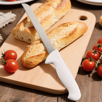 OEM/ODM coupe-pain de cuisine commerciale en acier inoxydable métal avec poignée en PP couteau à pain utilitaire pour restaurants coupe de cuisine
