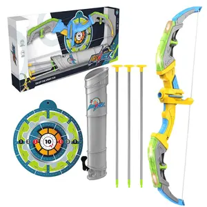 Juego deportivo de arco y flecha de juguete de plástico para niños, largo de aproximadamente 63cm, gran oferta, juego de juguete con arco y flecha iluminados
