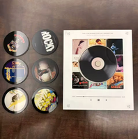Aimant de réfrigérateur personnalisé en vinyle rotatif NFC, lecteur de musique lumineux LED, aimant de réfrigérateur photo DIY, cadeau personnalisé de Noël